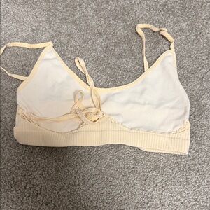 Free People Cream Bralette with Tie Detail